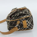 BURBERRY Nova Check Shoulder Bag Brown Silver Auth 190741-4