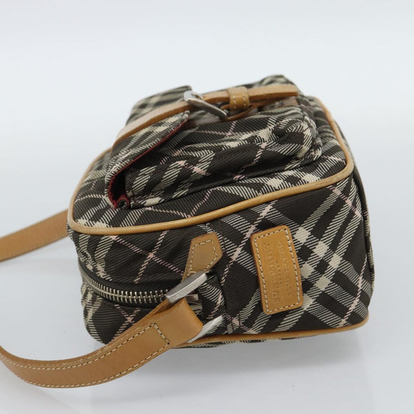 BURBERRY Nova Check Shoulder Bag Brown Silver Auth 190741