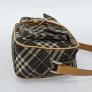 BURBERRY Nova Check Shoulder Bag Brown Silver Auth 190741-5