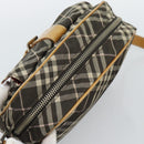 BURBERRY Nova Check Shoulder Bag Brown Silver Auth 190741-6