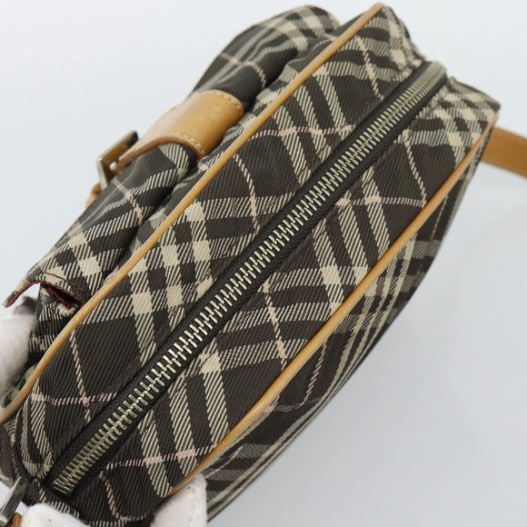 BURBERRY Nova Check Shoulder Bag Brown Silver Auth 190741