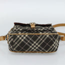 BURBERRY Nova Check Shoulder Bag Brown Silver Auth 190741-9