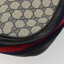 GUCCI GG Supreme Shoulder Bag PVC Leather Navy Gold Auth 190743-10