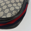 GUCCI GG Supreme Shoulder Bag PVC Leather Navy Gold Auth 190743-12