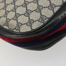 GUCCI GG Supreme Shoulder Bag PVC Leather Navy Gold Auth 190743-13