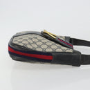GUCCI GG Supreme Shoulder Bag PVC Leather Navy Gold Auth 190743-4