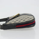 GUCCI GG Supreme Shoulder Bag PVC Leather Navy Gold Auth 190743-5