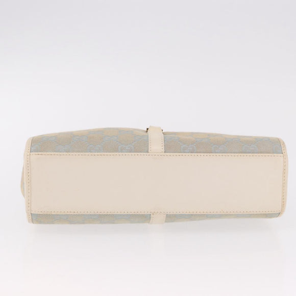 GUCCI GG Canvas Jackie Hand Bag Light Blue Gold 002 5068 Auth 190748