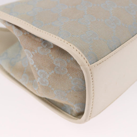 GUCCI GG Canvas Jackie Hand Bag Light Blue Gold 002 5068 Auth 190748