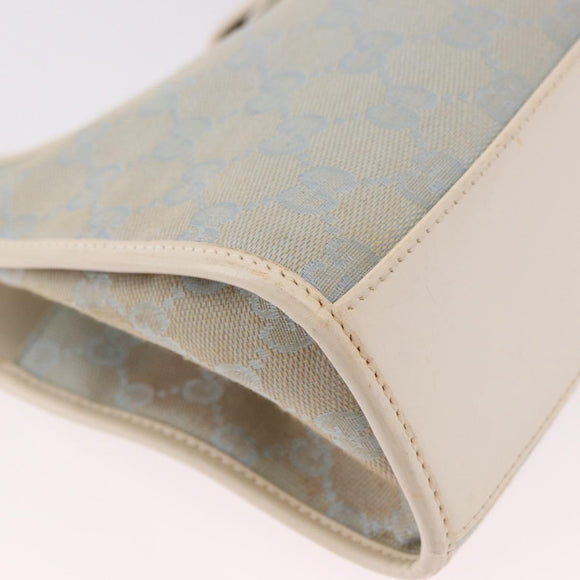 GUCCI GG Canvas Jackie Hand Bag Light Blue Gold 002 5068 Auth 190748