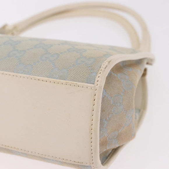 GUCCI GG Canvas Jackie Hand Bag Light Blue Gold 002 5068 Auth 190748
