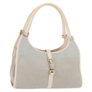 GUCCI GG Canvas Jackie Hand Bag Light Blue Gold 002 5068 Auth 190748-1