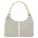 GUCCI GG Canvas Jackie Hand Bag Light Blue Gold 002 5068 Auth 190748-2