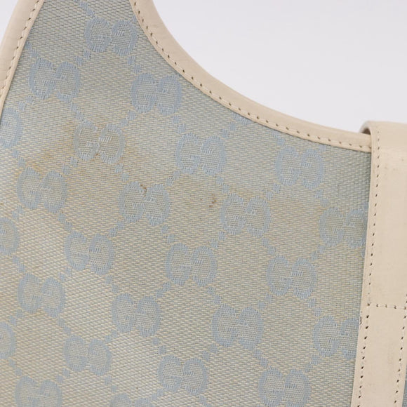GUCCI GG Canvas Jackie Hand Bag Light Blue Gold 002 5068 Auth 190748