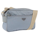 PRADA Shoulder Bag Nylon Light Blue Silver Auth 190750-1