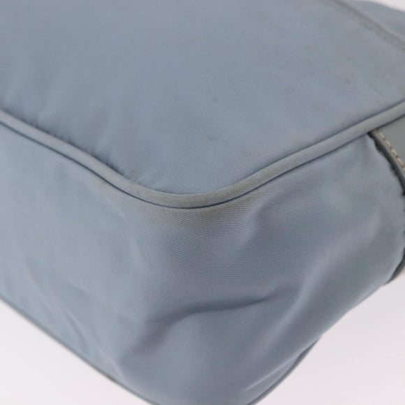 PRADA Shoulder Bag Nylon Light Blue Silver Auth 190750