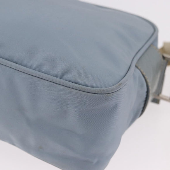 PRADA Shoulder Bag Nylon Light Blue Silver Auth 190750