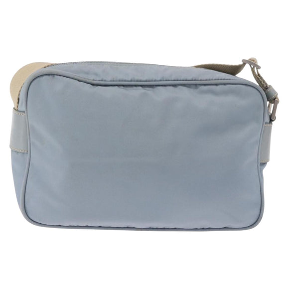 PRADA Shoulder Bag Nylon Light Blue Silver Auth 190750