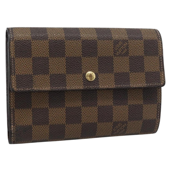 LOUIS VUITTON Damier Ebene Porte Tresor Etui Papie Wallet N61202 LV Auth 190753A