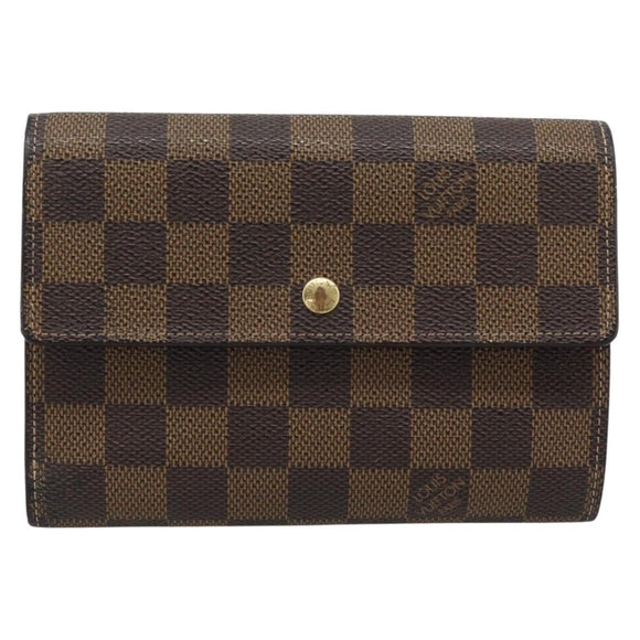LOUIS VUITTON Damier Ebene Porte Tresor Etui Papie Wallet N61202 LV Auth 190753A