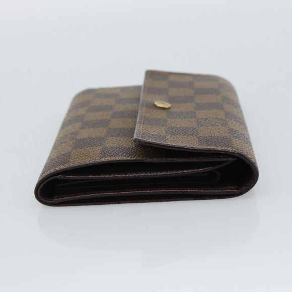 LOUIS VUITTON Damier Ebene Porte Tresor Etui Papie Wallet N61202 LV Auth 190753A