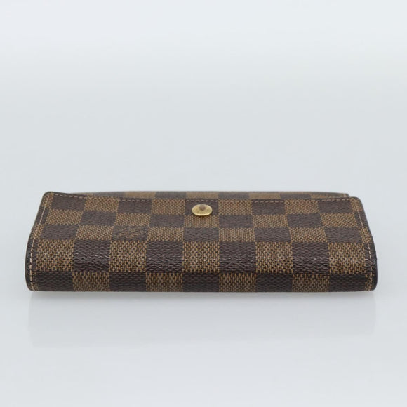 LOUIS VUITTON Damier Ebene Porte Tresor Etui Papie Wallet N61202 LV Auth 190753A