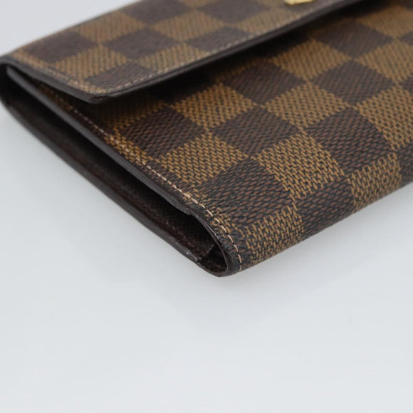 LOUIS VUITTON Damier Ebene Porte Tresor Etui Papie Wallet N61202 LV Auth 190753A