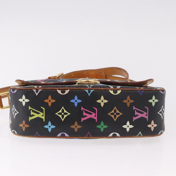 LOUIS VUITTON Monogram Multicolor Sologne Shoulder Bag Black M92639 Auth 190754