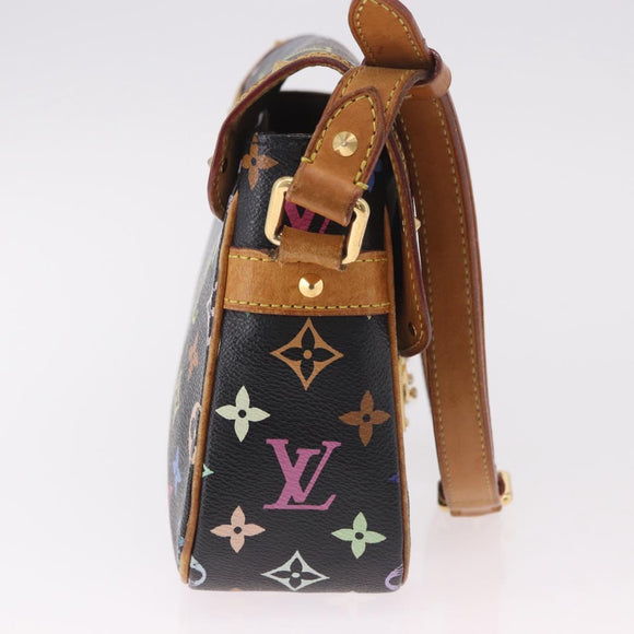 LOUIS VUITTON Monogram Multicolor Sologne Shoulder Bag Black M92639 Auth 190754