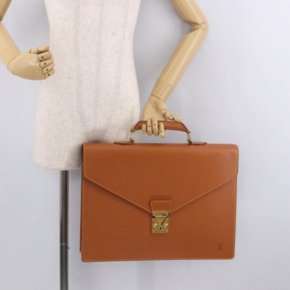 LOUIS VUITTON Epi Serviette Conseiller Aktetas Zipang Gold M54428 Auth 190766