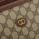 GUCCI GG Supreme Clutch Bag PVC Leather Beige Gold Auth 190770-17
