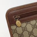 GUCCI GG Supreme Clutch Bag PVC Leather Beige Gold Auth 190770-8