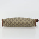 GUCCI GG Supreme Clutch Bag PVC Leather Beige Gold Auth 190770-6