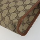 GUCCI GG Supreme Clutch Bag PVC Leather Beige Gold Auth 190770-7