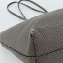 FENDI Celeria Tote Bag Leather Gray Silver Auth 190772-16