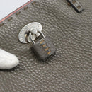 FENDI Celeria Tote Bag Leather Gray Silver Auth 190772-17