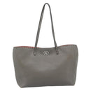FENDI Celeria Tote Bag Leather Gray Silver Auth 190772-13