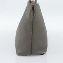 FENDI Celeria Tote Bag Leather Gray Silver Auth 190772-4