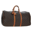 LOUIS VUITTON Monogram Keepall 55 Boston Bag M41424 LV Auth 190777-1