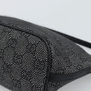 GUCCI GG Canvas Accessory Pouch Black Silver Auth 190780A-10