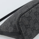 GUCCI GG Canvas Accessory Pouch Black Silver Auth 190780A-11