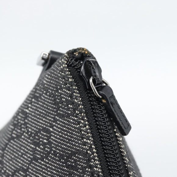 GUCCI GG Canvas Accessory Pouch Black Silver Auth 190780A
