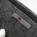 GUCCI GG Canvas Accessory Pouch Black Silver Auth 190780A-15