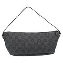 GUCCI GG Canvas Accessory Pouch Black Silver Auth 190780A-3