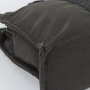 HERMES Her LineMM Hand Bag Canvas Gray Silver Auth 190781-14