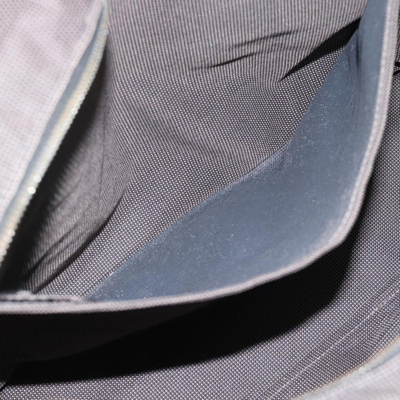 HERMES Her LineMM Hand Bag Canvas Gray Silver Auth 190781