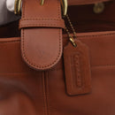 Coach Tote Bag Leather Brown Gold Auth 190783-15