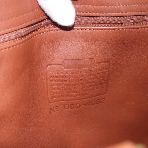 Coach Tote Bag Leather Brown Gold Auth 190783
