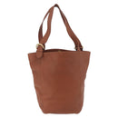 Coach Tote Bag Leather Brown Gold Auth 190783-3
