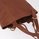 Coach Tote Bag Leather Brown Gold Auth 190783-6